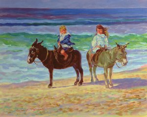 Dos niños en burros de Robert Tyndall